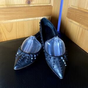 Clean Girl 90s Grunge Y2K Cyberpunk Whimsigoth Frye Studded Black Leather Flats